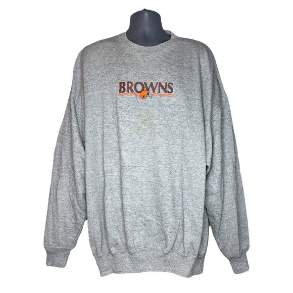 VTG 90s MAJESTIC Cleveland Browns Embroidered Sweatshirt Size XL Oversized NFL - Picture 1 of 10